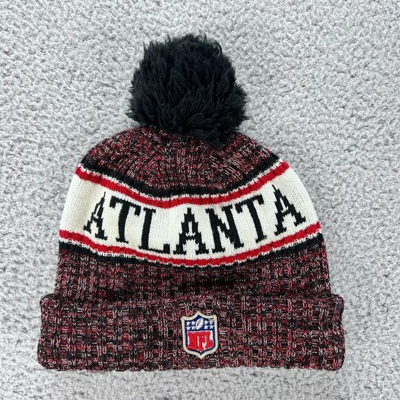 2 Atlanta Falcons Beanie Pom Hat Cap Atlanta Falcons Beanies 47' and New Era - Picture 13 of 16
